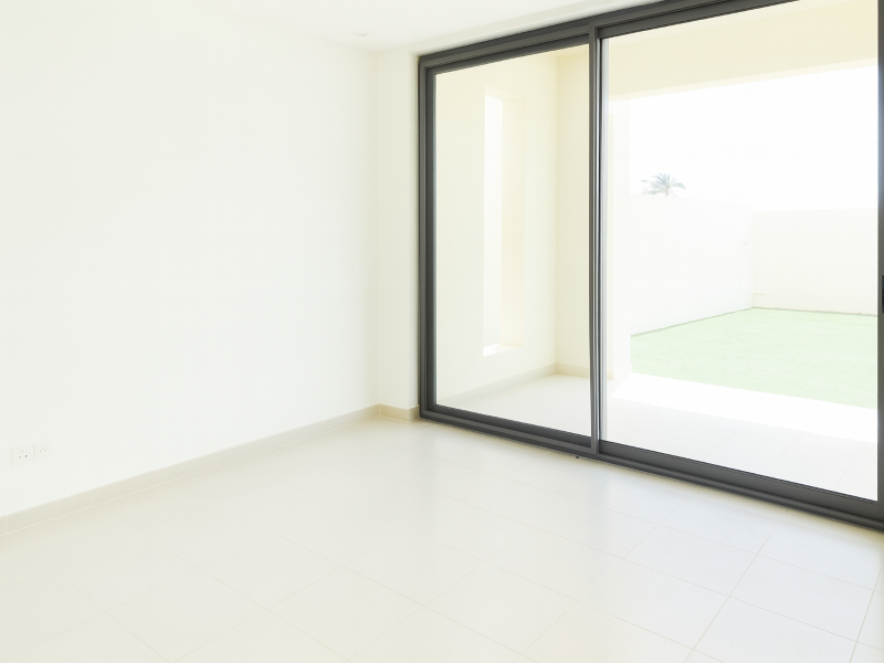 Minimalist Room with Glass Sliding Door