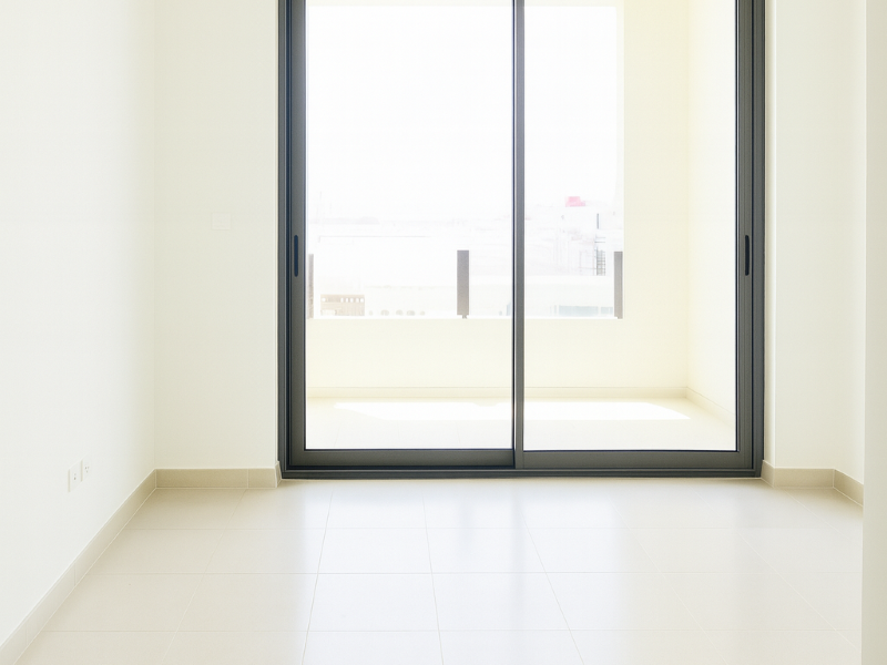 Minimalist Room with Sliding Glass Door