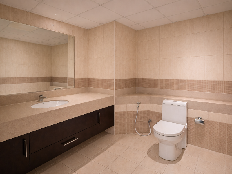 Modern restroom with clean design